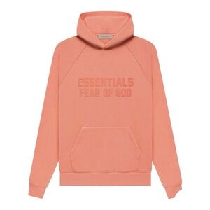 Fear of God Essentials Coral Hoodie Bag and Tags M